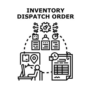 Inventory dispatch order management system concept Stockillustratie