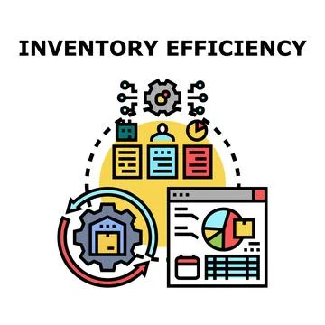Inventory efficiency concept implementing supply chain management Stock Illustration