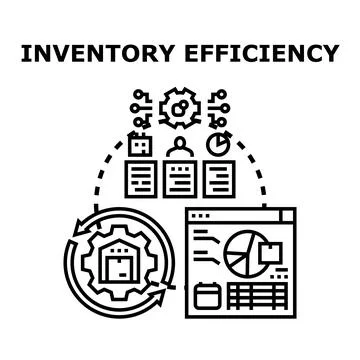 Inventory efficiency concept implementing supply chain management Stock Illustration