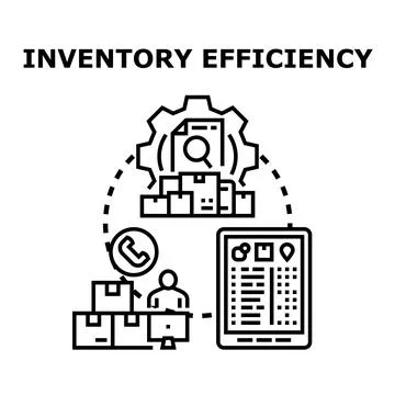Inventory efficiency optimizing warehouse management and supply chain Stockillustratie