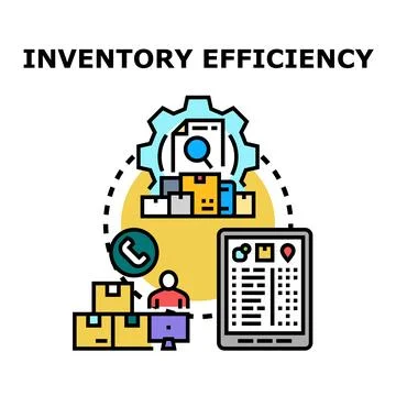 Inventory efficiency optimizing warehouse management and supply chain Stock Illustration
