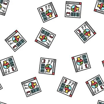 Inventory forecasting report vector seamless pattern Stock Illustration