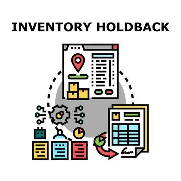 Inventory holdback strategy planning and management process Stock Illustration