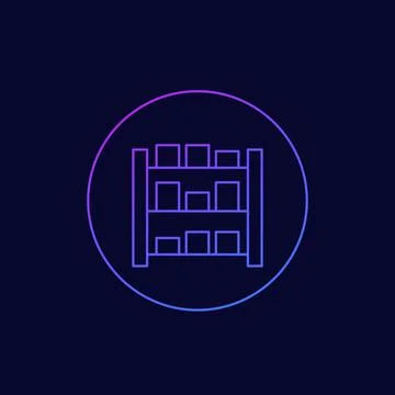 Inventory icon, thin line vector Ilustração Stock