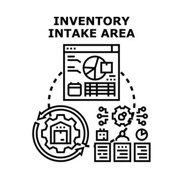 Inventory intake area logistics management process Stock Illustration