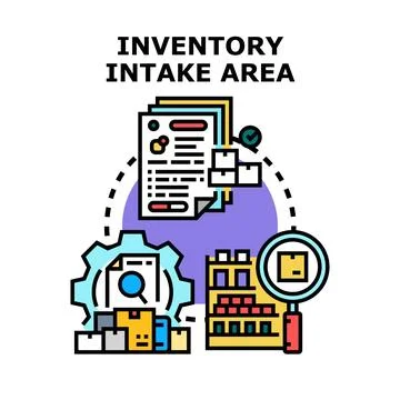 Inventory intake area processing and management system 스톡 일러스트