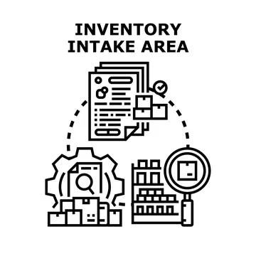 Inventory intake area processing and management system Stock Illustration