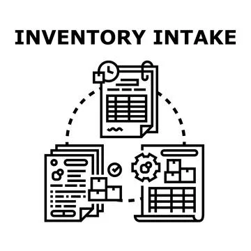 Inventory intake process management and stock control Stock Illustration