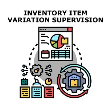 Inventory item variation supervision and supply chain management Stock Illustration