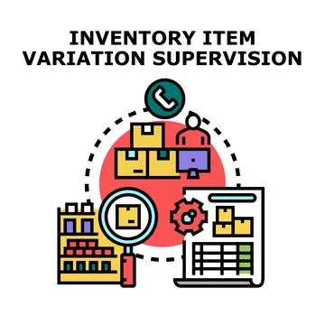 Inventory item variation supervision concept illustration イラスト素材