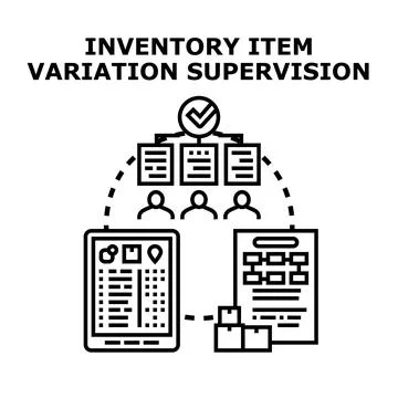Inventory item variation supervision concept illustration イラスト素材