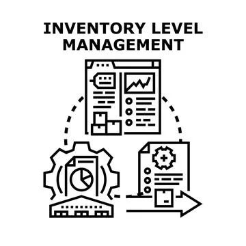 Inventory level management with digital data analysis Stock Illustration