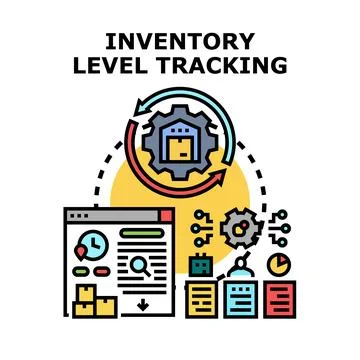 Inventory level tracking and warehouse management system Stock Illustration