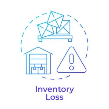 Inventory loss blue gradient concept icon Stock Illustration