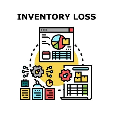 Inventory loss concept with data analytics and management Illustrazione stock