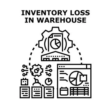 Inventory loss in warehouse management system concept Stock Illustration
