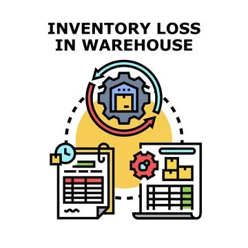 Inventory loss in warehouse management system concept Stock Illustration