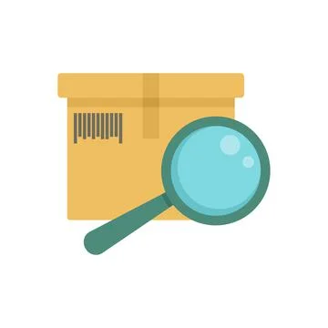 Inventory magnifier icon flat isolated vector Stock Illustration