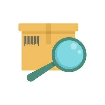 Inventory magnifier icon flat isolated Stock Illustration