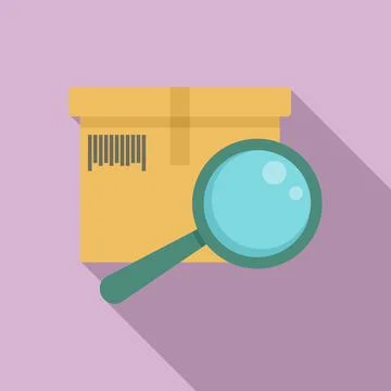 Inventory magnifier icon, flat style Illustrazione stock