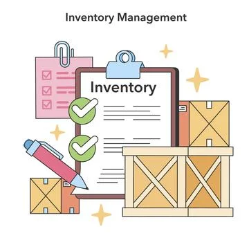 Inventory management accuracy. Flat vector illustration Stock Illustration
