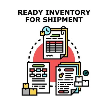 Inventory management and goods parcel shipment planning Stock Illustration