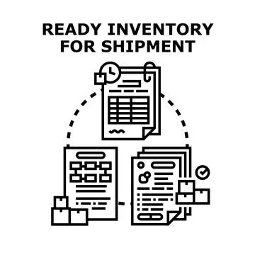 Inventory management and goods parcel shipment planning Stock Illustration