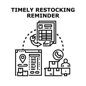 Inventory management and restocking reminder concept Stock Illustration