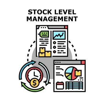 Inventory management and stock optimization business strategy Illustrazione stock