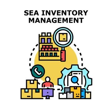 Inventory management and supply chain process illustration Stock Illustration