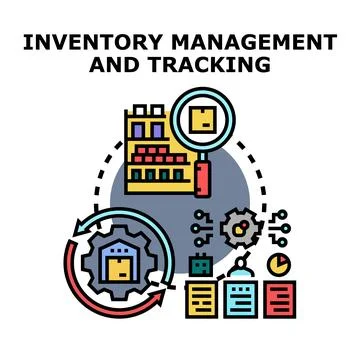 Inventory management and tracking system data analysis Stock Illustration