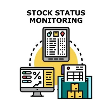 Inventory management and warehouse logistics concept Stock Illustration