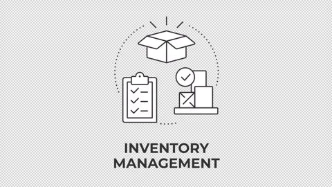 Inventory management animated line concept icon Stock Footage 345258404