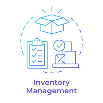 Inventory management blue gradient concept icon Stock Illustration
