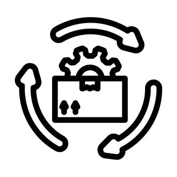 Inventory management business process line icon vector illustration Illustrazione stock