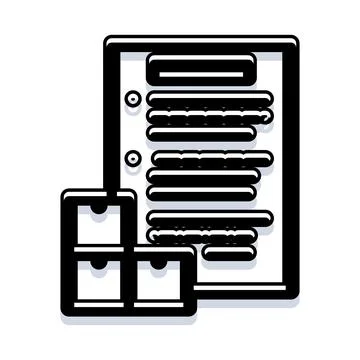 Inventory management checklist with storage boxes concept Stock Illustration