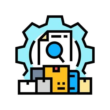 Inventory management color icon vector illustration Stockillustratie