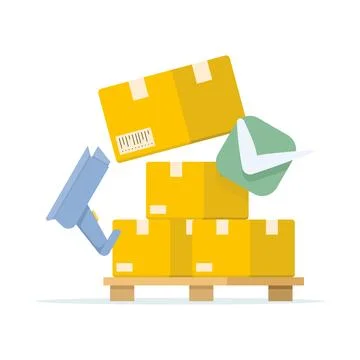 Inventory management concept based on warehouse scanning Stock-Illustration
