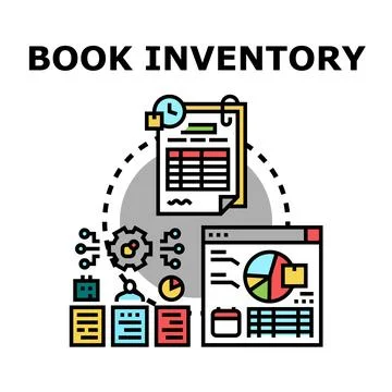 Inventory management concept optimizing data analysis system Stock Illustration