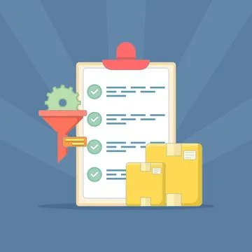 Inventory management concept or warehouse management of goods or packages. Stock Illustration