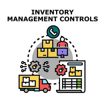 Inventory management controls business process cycle Stock Illustration