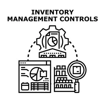 Inventory management controls optimizing business supply chain Stock Illustration