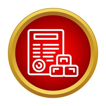 Inventory management document with boxes icon 스톡 일러스트