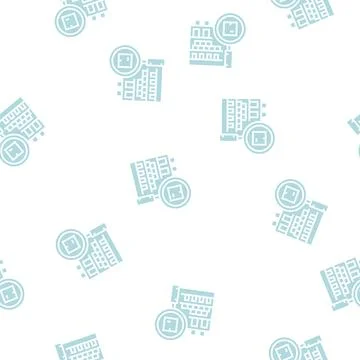 Inventory management glyph seamless pattern Illustrazione stock