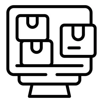 Inventory management icon outline vector. Digital control Stock Illustration