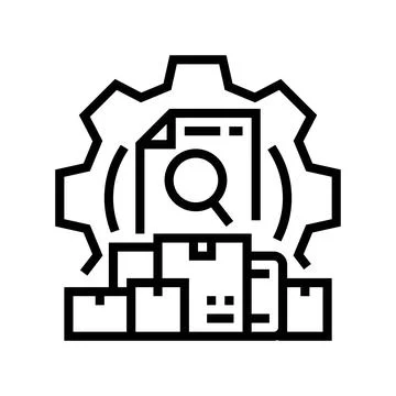 Inventory management line icon vector illustration Stockillustratie