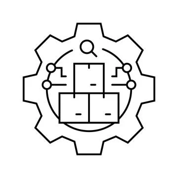 Inventory management logistic manager line icon vector illustration Stock Illustration