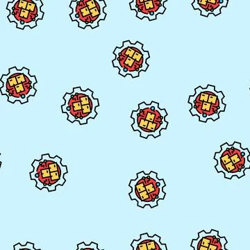 Inventory management logistic manager vector seamless pattern Stock Illustration