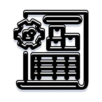 Inventory management logistics warehouse operations process icon 스톡 일러스트
