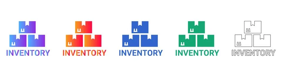 Inventory Management Package Stack Icons イラスト素材